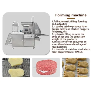 TCA Full Automatic Deep Fried Chicken Nuggets Burger Patty Forming Making Machine Production Line
