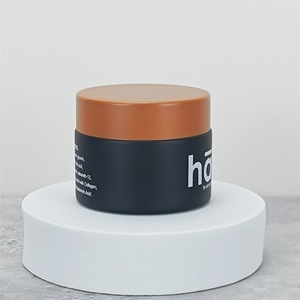 Luxury 1oz 2oz 30ml 50ml 100ml Custom Skin Care Cream Containers <b>Empty</b> Frosted Matte Black Glass Cosmetic <b>Jars</b> With Lids - Product Image 6