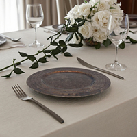Assiettes de présentation en plastique peintes à la main, motif végétal, couleur personnalisée, pour mariages modernes, hôtels et restaurants
