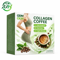 Café au collagène ODM OEM 3 en 1 pour la perte de poids, le soin intestinal et la santé de la peau, café instantané, 10 sachets, boisson pour un style de vie sain