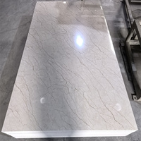 Panneau mural décoratif en PVC effet marbre brillant UV 1220x2440mm 3mm, imperméable, pour hôtel, maison, bureau