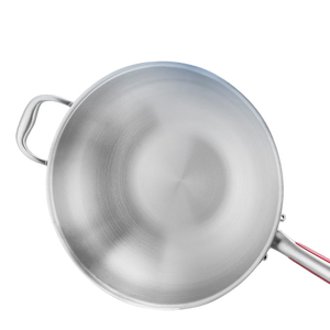 Juego de Wok antiadherente 304SS, mango de Metal resistente al calor, estufa de Gas de freidora profunda de <span class=keywords><strong>3</strong></span> capas, utensilios de cocina compatibles con tapa de vidrio templado de varios tamaños para - Product Image 4