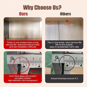 Jaula Retro de Madera Maciza para Gatos para Sala de Estar, Casa para Gatos de Dos Niveles, de una Pieza, Móvil, Estilo Lujo Ligero, Creativa para el Hogar - Product Image 3