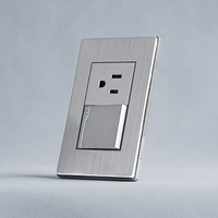 Applique murale à panneau gris en acier inoxydable America Standard Outlet Plug Type a 118*72mm Wall Light Switch and 3 Pin Power Socket