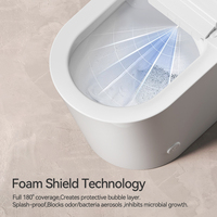 Cuvette de toilette intelligente haut de gamme en céramique à lumière douce, avec lavage frontal, double chasse d'eau, toilettes automatiques intelligentes pour salle de bain avec télécommande