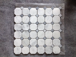 Carrelage de mosaïque en marbre <span class=keywords><strong>octogonal</strong></span> carara pour cuisine, dosseret, mur d'hôtel - Product Image 4
