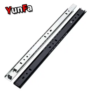 Customized Keyboard 2 Fold Drawer Slide Side Mounted Channel Drawer Rail Guide Concealed 27MM Telescopic Channel