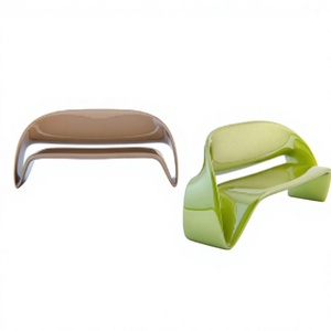 Modern Curved Patio <b>Bench</b> Outdoor Lounge Seat Minimalist Garden <b>Bench</b> Decorative Balcony Seating - Product Image 1