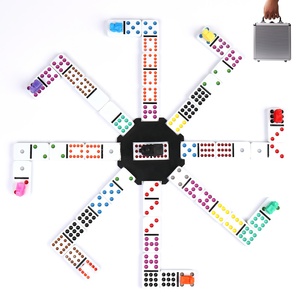 Commercio all'ingrosso professionale doppio 12 domino treno messicano 91 piastrelle domino gioco in alluminio scatola da trasporto per divertente gioco da tavolo - Product Image 1