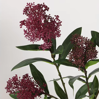 Tiges de verdure artificielle de haute qualité au toucher réel, branche de Skimmia avec baies pour la décoration de mariage, de maison, de fête, de table, vente en gros