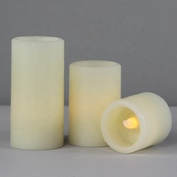 Ensemble de décoration pour la maison de 3 bougies à piles sans flamme en cire véritable