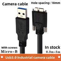 Kabel Data USB 3.0 Tipe-A Micro-B Berlapis Ganda dengan Selubung Kepang Tembaga dan Pengunci Sekrup untuk Kamera Industri dan Hard Drive Portabel