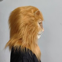 Masque de fête original, design tête de lion, masque en latex réaliste et amusant pour adultes, idéal pour les déguisements d'animaux sauvages, Halloween, carnaval