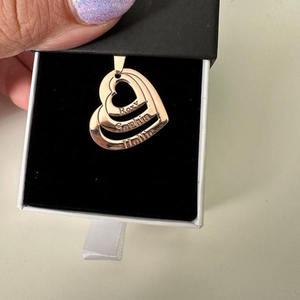 Collana personalizzata con nome di famiglia in acciaio inossidabile nome multiplo con Design a cuore ciondoli di collana con nome personalizzato - Product Image 3