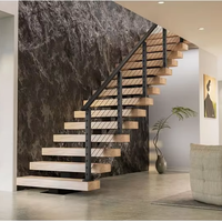 Escalier droit moderne de qualité supérieure pour villas de luxe, vente en gros directe usine