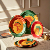 Assiettes en papier compostables robustes, vaisselle jetable biodégradable en bagasse pour usage traditionnel et événements