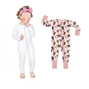 热销高品质个性简约精品竹纤维可转换婴儿连体睡衣儿童睡衣带双方向拉链 - Product Image 4