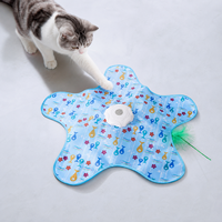Tapis de jeu interactif en plastique imprimé en forme d'étoile pour chat, avec plumes, pour le jeu autonome des chats - Vente en gros