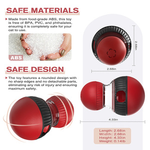 Divertido Dispensador de Comida para <span class=keywords><strong>Gatos</strong></span> en Forma de Pelota, Juguete de Rompecabezas de Alimentación Lenta con Sonido de Pájaro - Product Image 3