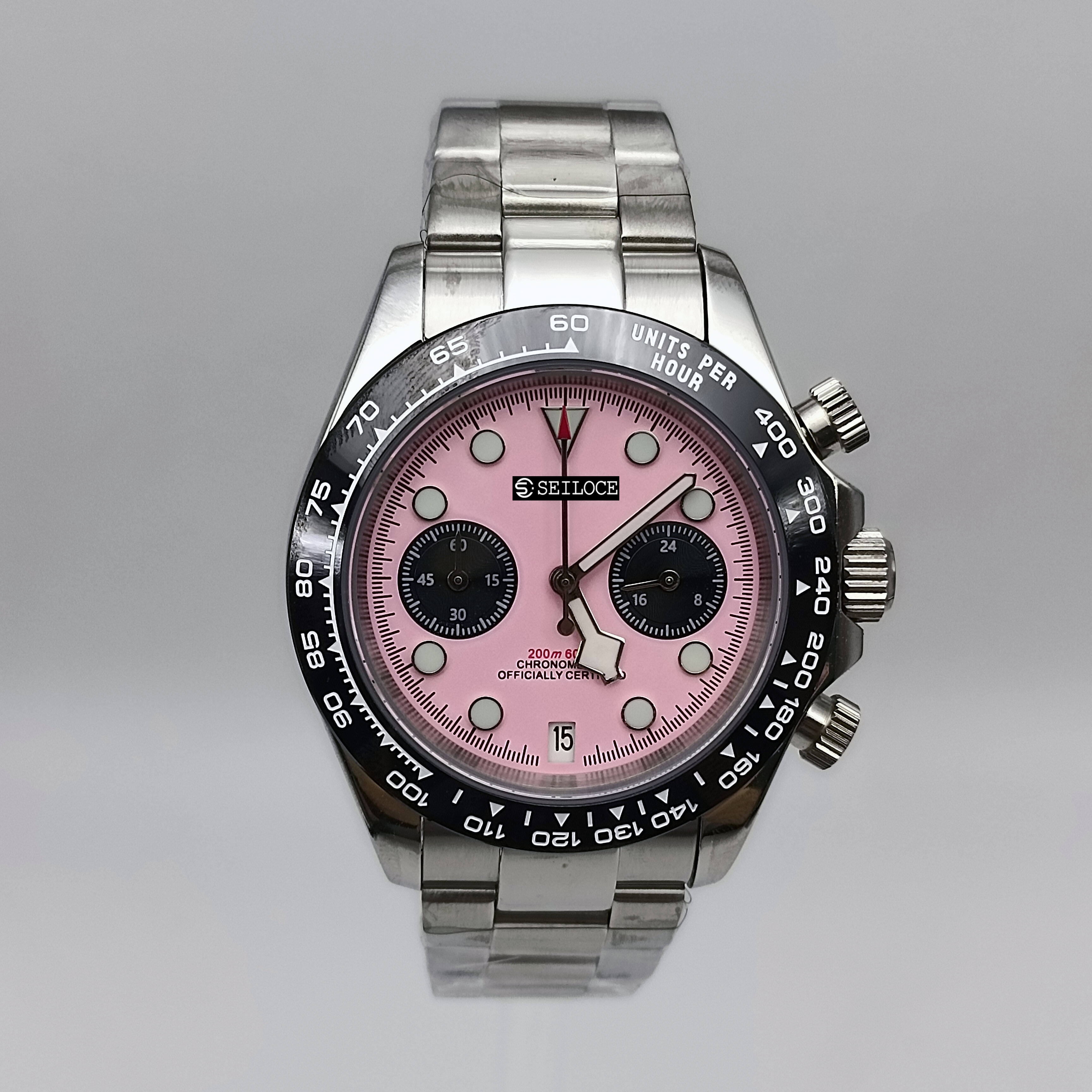 Silver Case+Pink Dial