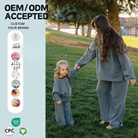 Ensemble de vêtements pour enfants en tricot rayé ample en coton 95% et élasthanne 5% pour maman et mini, printemps-automne