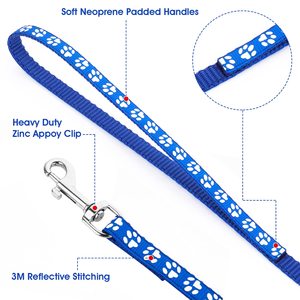 KingHon Adjustable Neck 19-32cm Paw Printed <b>Dog</b> <b>Leash</b> Collar Durable Nylon <b>Dog</b> Chain Collars Cat <b>Leash</b> Outdoor Walking - Product Image 3