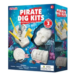 शेयरों में स्टेम बच्चे 8 + उम्र Diy शैक्षिक विज्ञान बच्चे समुद्री डाकू पुरातत्व खजाना छाती खुदाई खुदाई के लिए खिलौने सेट उपहार