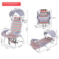 Chaise pliante Mingchan avec auvent, chaise de plage, chaise longue, mobilier d'extérieur, camping, parasol portable réglable