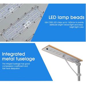 Promotion : Lampadaire Solaire LED Extérieur Tout-en-un 40W 60W 80W, Étanche IP65, Corps en Aluminium, Alimentation par Batterie, Éclairage Routier - Product Image 3