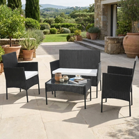 Ensemble de meubles d'extérieur en rotin tressé 4 pièces pas cher en promotion pour patio et jardin – Canapé en rotin d'extérieur