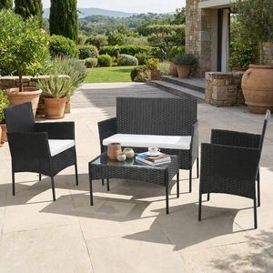 Ensemble de meubles d'extérieur en rotin tressé 4 pièces <span class=keywords><strong>pas</strong></span> <span class=keywords><strong>cher</strong></span> en promotion pour patio et jardin – Canapé en rotin d'extérieur - Product Image 3