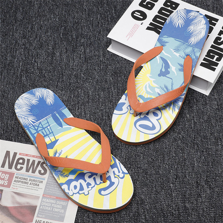 Summer Slippers Beach Slides Print Thong Flip Flops Rubber Thong Design Cheap Personalized Flip Flop