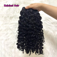 Extensions de cheveux naturels vierges 100% bruts, texture personnalisée, bouclés birmans, tissage machine, avec closure en dentelle