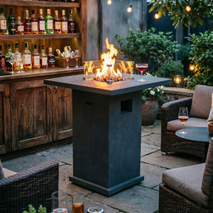 CHARM GARDEN Choix de l'architect - <span class=keywords><strong>Table</strong></span> de foyer extérieur portable en béton au gaz, style moderne, avec chauffage 65000 BTU - Product Image 1
