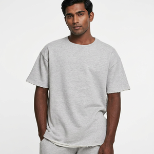Camiseta Extra Grande de Moda para Hombre, con Dobladillo sin Rematar Personalizado, 300 Gsm, Felpa Francesa - Product Image 1