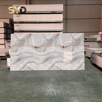Panneau mural en PVC effet marbre UV, ignifuge, mat ou brillant, étanche, résistant au feu, texture pour murs intérieurs domestiques
