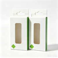 Emballage en papier blanc de haute qualité 350 g/m², boîtes électroniques 3C avec fenêtre transparente, boîte d'emballage pour câble USB Type-C