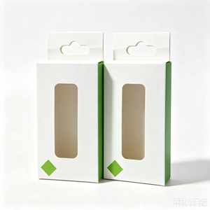 High Quality 350gsm White Paper Packaging 3C Electronic Boxes with Transparent <b>Window</b> Type-C USB Cable Packing Box - Product Image 4