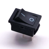 Mini SPST noir 15x21mm 6A on Off interrupteur à bascule 2 broches