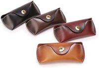 Étui à lunettes en cuir véritable, étui Portable en cuir pour lunettes de soleil unisexe fait à la main, support de protection pour lunettes