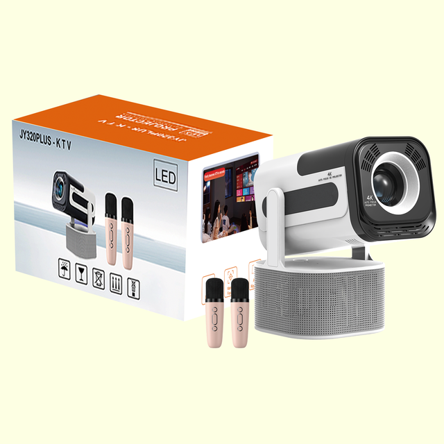 JY320KTV-J Smart Portable LED Projector Wireless Mini 4K Home Theater Android 13 4000 Lumens 16GB Storage