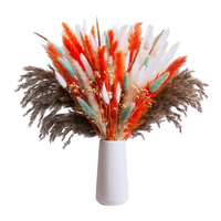 Offre Spéciale – Bouquet de Fleurs Séchées Style Bohème de Haute Qualité : Herbe de Lapin, Gypsophile et Petite Herbe de la Pampa pour Noël