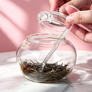 Groothandel Ronde Transparante Glazen Suikerpot Met Glazen Lepel Luchtdichte Deksel Honing Jam Opbergpot Huishoudelijk Koffie Thee Servies - Product Image 3