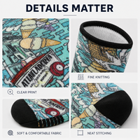 Chaussettes numériques personnalisées OEM pour adultes, en polyester/nylon/coton/bambou/laine, résistantes aux déchirures, à séchage rapide, respirantes et sans coutures, pour l'automne