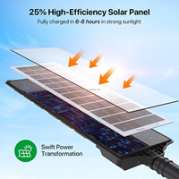 ALECTER Lampe Solaire Extérieure Haute Luminosité 6000K IP65 Étanche LED Murale Télécommandée Silicium Monocristallin 12-16