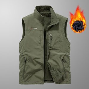 Chaleco Casual de Hombre para Otoño/Invierno, Forrado de Doble Cara con Forro Polar, Talla Grande, Cuello Alto, Cierre de Cremallera, Color Sólido, Modelo <span class=keywords><strong>1906</strong></span> - Product Image 2