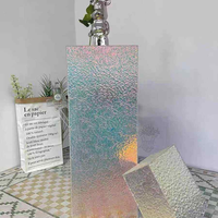 Support d'affichage en acrylique transparent à effet d'ondulation d'eau multicolore, base décorative à grain de pierre pour la décoration de la maison et des objets de collection
