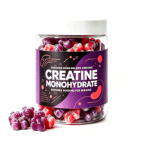 Gummies pré-entraînement de haute qualité à marque privée, pour le développement musculaire, 8000 mg de créatine monohydrate, 10-19 g de protéines, énergie