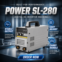 Sarc 280L Poste à souder numérique DC Inverter 220V, avec fonctions Lift TIG, Arc Force réglable, Anti-adhérent, portable, pour soudage MMA et Arc