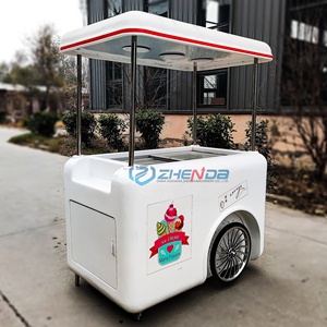 Mini-bar à jus sur roues, conçu sur mesure, chariot à glaces et aliments surgelés à pousser à la main pour l'extérieur, état neuf - Product Image 6